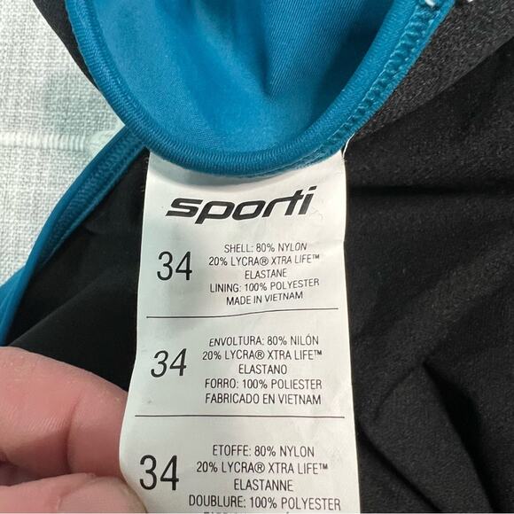 Sporti Size 34 Micro Back One Piece Swimsuit Dark Teal High Leg NEW - Picture 7 of 10